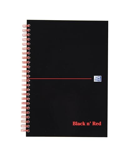 Oxford Black n Red A5 Glossy Hardback Wirebound Notebook Ruled 140 Page 1 Notebook