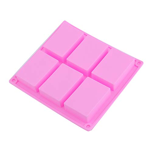 Molde de sabonete feito à mão de silicone prático da Jullynice 6 furos moldes retangulares de pastel