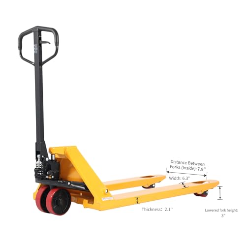 Image of APOLLOLIFT Pallet Jack Truck, 5500lbs Capacity 21 inch W x 48 inch L Forks Manual Standard Duty Pallet Truck for Industrial Use-PU Wheel for Warehouse