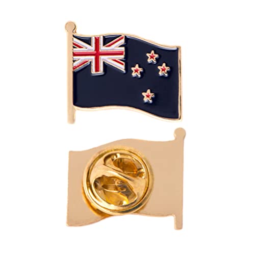 Image of Desert Cactus New Zealand Flag Lapel Pin NZL New Zealand Made of Metal for Formal Wear, Bag and Hat Jewelry, and Tie Tack (Waving Flag Lapel Pin)