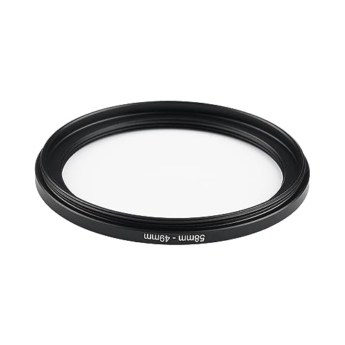Image of 58mm to 49mm Step-Down Ring Filter Adapter,for All Brands UV ND CPL, Metal Ring Step-Down Rings Adapter Filter (58mm-49mm)