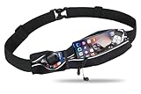 Slim Running Belt Fanny Pack for Women Men, Runners Phone Holder Gift Jogging Pouch Workout Waist Belt, Money Belt Running Gear Accessories – For All Cell Phones (Black)