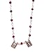 SIFRIMANIA Miraculous Virgin and Divine Mercy Scapular Necklace Red Crystal Handmade Chain (Burgundy)