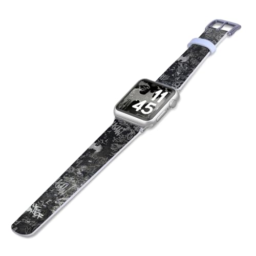 Head Case Designs Officially Licensed Batman DC Comics Hush Logos Genuine Leather Watch Strap Compatible With Apple Watch 42/44/45/49mm