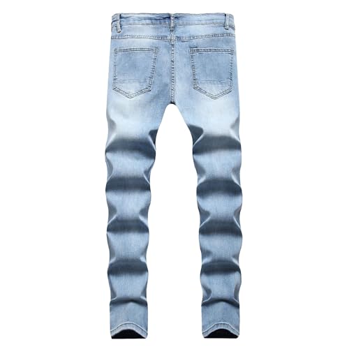 Men's Slim Fit Stretch Skinny Jeans - Ripped Distressed Denim Pants, Tapered Ankle for 2025 Casual Streetwear4