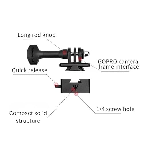 Image of YELLOWFIN Action Camera Quick Release Adapter with 1 /4 Inch Screw, Universal Compatible for Insta360 DJI Action SJCam, Fast Detach Base for Selfie Stick Tripod Extension Rod(Camera Mount)