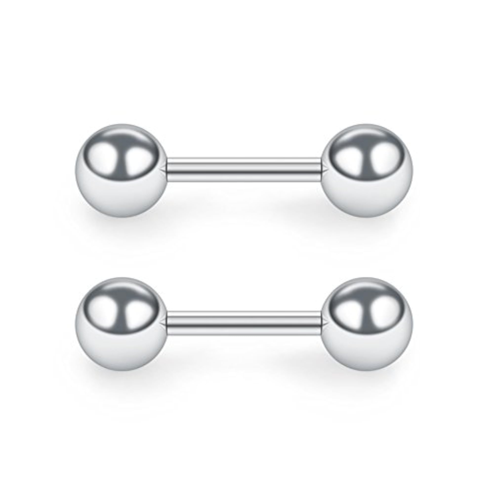4 Pairs Stainless Steel Ball Stud Earrings Set
