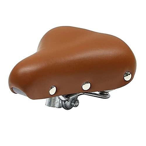 Sillin Bicicleta Asiento De Bicicleta Montaña Retro Viajero Urbano Sillín Ocio Japonés for Hombres Remache Plegable Doble Resorte Cojín Marrón