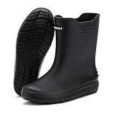 Hsttgsr Rain Boots for Men Waterproof Fashionable Rubber Boots Non-slip Outdoor Garden Boots Mid Calf Muck Work Shoes Comfort Lightweight Rainboots for Fishing Climbing