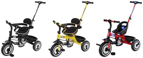 Image of Amazon Brand - Jam & Honey Tricycle for Kids (Black, Yellow, Red)