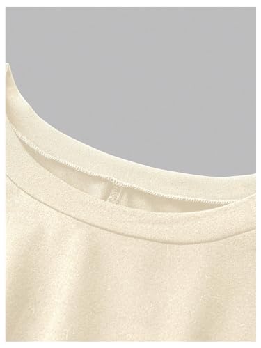 Image of SOLY HUX Women's Plus Size T Shirt Dress Half Sleeve Crewneck Loose Summer Dresses Plain Apricot 4XL