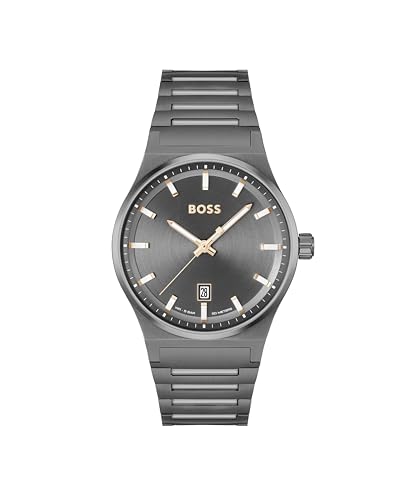 HUGO BOSS Mens Stainless Steel Analog Grey Dial Watch-1514078, Band Color:Gray - Image 3