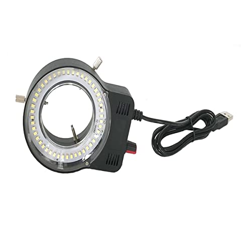 Microscope Black 48pcs LED SMD USB Adjustable Ring Light Illuminator Lamp for Industry Microscope(Black)