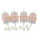 DVPARTS 4X 1/4" ID Fuel Filter 15 Micron 24 050 13-S 2405013-S 24-050-13-S 24-050-05-S for Kohler CH