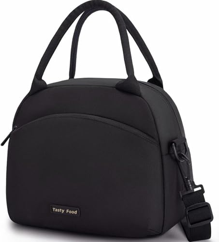 Lunch Box Bag Cooler Tote Bag Insulated Lunch Bag Lunch Bag for Men & Women Tiffin Box Bags for Kids School & Office Tiffin Bag Beach for Picnic (BLACK)