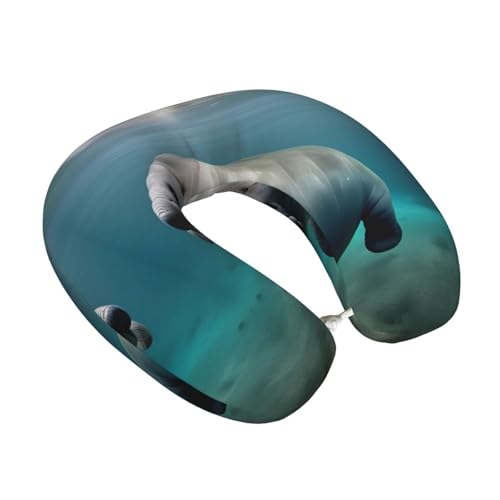 Almohada U de poliéster negra ergonómica miniatura 2
