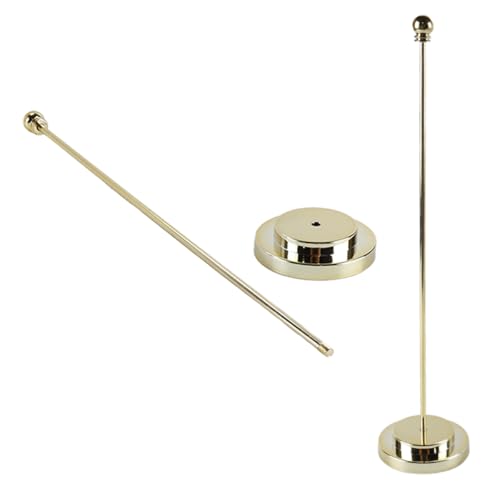 Hoite 2 piezas de asta de bandera de mesa de acero inoxidable, soporte de bandera de escritorio pequeño para decoración de oficina, sala de conferencias, dorado