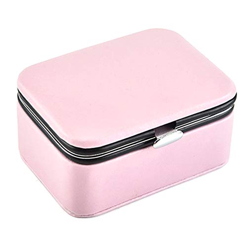 Preisvergleich Produktbild dongguanshuhui Reise-Schmuckkästchen, kleine Schmuckschatulle, Organizer für Halsketten, Ringe, Ohrringe (Pink)