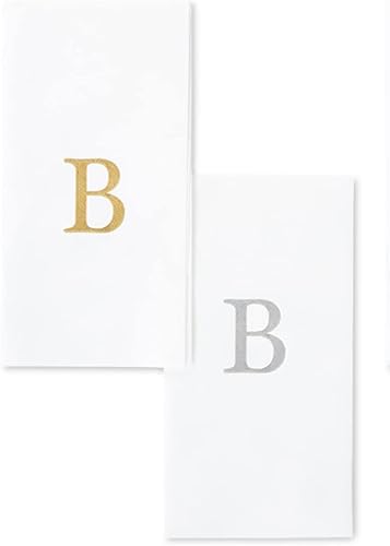 Vista 10 de AMERICAN HOMESTEAD - Toallas de mano desechables – Servilletas plateadas con monograma – Toallas de papel de baño similares al lino para invitados