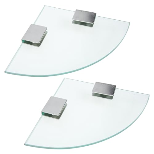 Uonlytech Estante de Esquina para Baño Soportes de Vidrio 15 Cm Acero Inoxidable 201 Estante Colgante Pared Accesorio Baño 2 Piezas Almacenamiento Doméstico