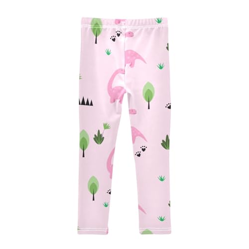 Pink Dinosaurs Girls Leggings,Workout Leggings for Girls Toddler Athletic Legging Size for 3-10T2