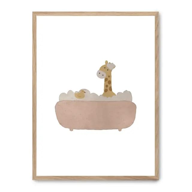 Cuadro giraffe bathing FASE5 résout le problème des murs vides dans votre salle d'eau