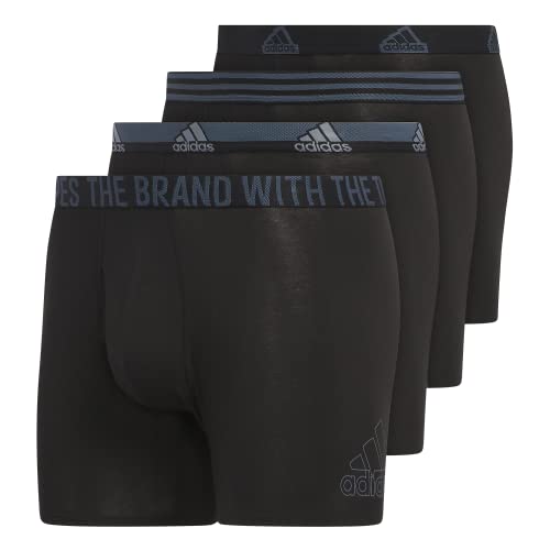 adidas Men's Stretch Cotton Boxer Brief Underwear (4-Pack)