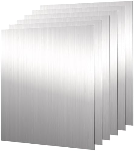 6PCS Stainless Steel Shim Stock Kit 6" X 6", Precision Metal Shims for Leveling and Spacing, 0.001", 0.0015", 0.002", 0.003", 0.004", 0.008" Thickness Shim Stock Assortment