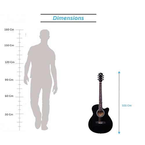 Image of BLUEBERRY B-40EQ-GL, Electro Acoustic Electric Guitar Kit with inbuilt Trussrod, Rosewood Fretboard & bridge with 4 Band EQ-7545R Piezo Pickup Guitar Preamp Amplifier Equalizer Tuner (Black)