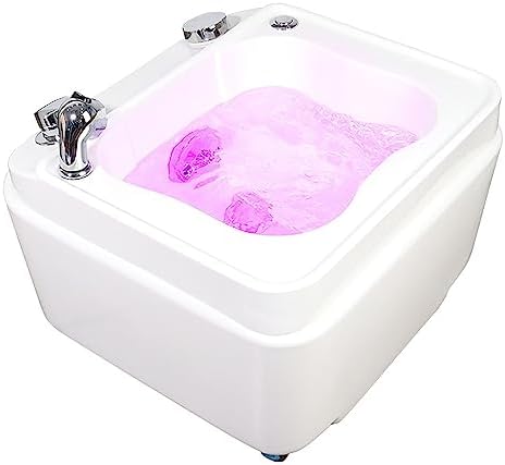 BAYTE Acrylic Massage Footbath Feet Soaking Tub Pedicure Bowl Massage Foot Spa Massage Colorful Lamp Footbath with Pedicure Foot Rest Pedicure Bowl Foot Detox Bucket Tub for Home Spa Treatment.