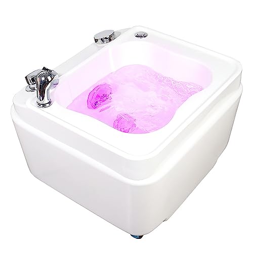 BAYTE Acrylic Massage Footbath Feet Soaking Tub Pedicure Bowl Massage Foot Spa Massage Colorful Lamp Footbath with Pedicure Foot Rest Pedicure Bowl Foot Detox Bucket Tub for Home Spa Treatment.