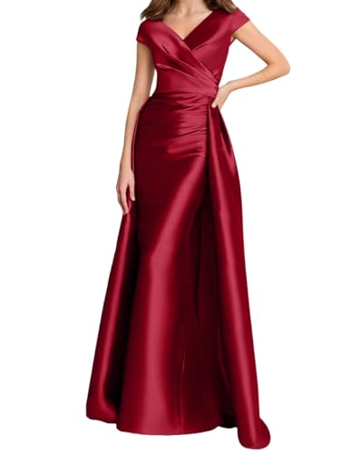 Off-Shoulder Mother of The Bride Dresses A-Line Pleated Evening Dresses Satin Prom Dresses3
