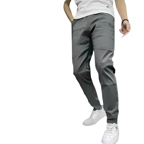 Vogany Cargo Pants, Men's High-Stretch Multi-Pocket Overalls, Fall Casual Great Storage Capacity Drawstring Skinny Pants