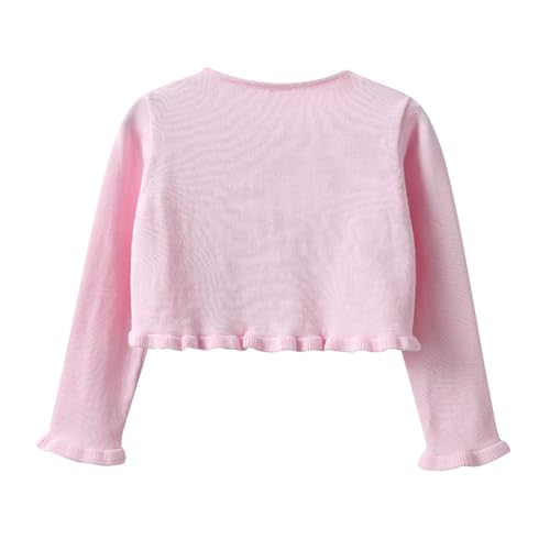 YiZYiF Toddler Baby Girls Cardigan Sweater Bolero Shrug Long Sleeve Cropped Dress Up Button Closure Jacket Tops2