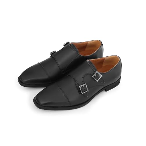 Image of Premium Men's Leather Double Monk Strap Shoes for Office & Casual Wear | Lightweight Comfort Sole | Handcrafted Stylish Shoes for Everyday Use