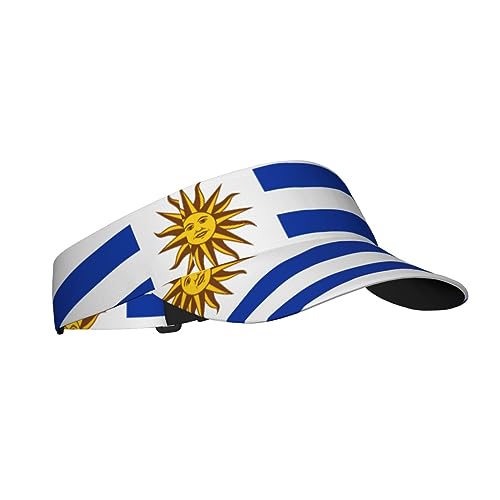 Bandera de Uruguay Visera Sombrero Protección Solar para Deportes de Playa Golf Correr Senderismo Unisex Ajustable para Mujeres Hombres Adultos