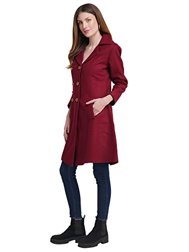 Image of AOL Women's Double Breasted Knee Length Coat