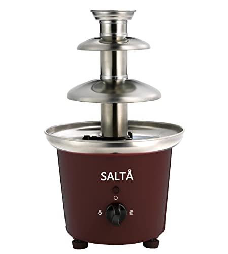 Foto von Salta Edelstahl Schokobrunnen Schokoladenbrunnen Fondue-Set mit drei Stockwerken und einem Schmelztopf Fließfunktion (Fassungsvermögen: 900ml)