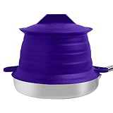 SplatterDom Splatter Guard for 8 and 10 Inch (20 and 25 Centimeters) Pots & Pans - Collapsible, Adjustable, Reversible, Microwave & Dishwasher Safe - Includes an 8 Inch Lid (Violet, Small)
