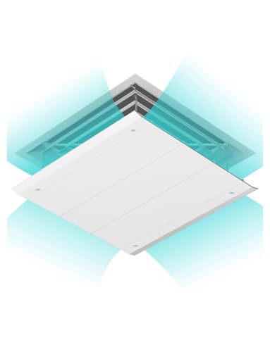 スクエアACウィンドデフレクター、エアコン通気口カバー、天井吊り下げ通気口用調節可能なエアデフレクター、冷気の直接吹き込みを防止(30x30cm)