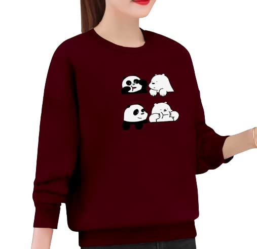 GENERICWOMEN'S FOUR PANDA PRINTED FULL SILVED T-SHIRT (MULTICOLOR)