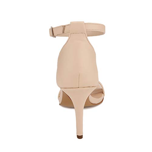 EXF Women's Fashion Mid Heels Comfy Ankle Strap Pump Sandals Stilettos Dress Shoes Square Open Toe - Image 4