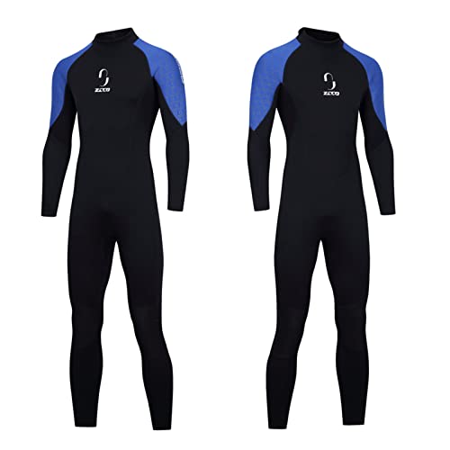 Zcco Wetsuits Men's Women's 3Mm Premium Neoprene Full Sleeve Dive Skin For Spearfishing,Snorkeling, Surfing,Canoeing,Scuba Diving Wet Suits (Men's Blue, Xl) #TOP6
