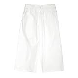 AngelBabies Freizeithose für Kinder Weiche Gerade Geschnittene Lange Hosen für Mädchen Atmungsaktive Bequeme und Schnell Trocknende Sporthosen Frühjahr Sommer Herbst Weiß 7 Jahre