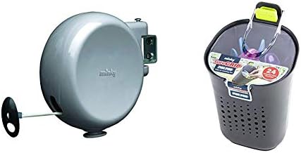 Minky Retractable Duo Reel Washing Line, Grey, 2x15m