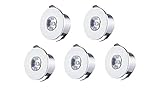  5X FARO FARETTO LED PUNTO LUCE BORDO BIANCO CIRCOLARE INCASSO 1W NATURALE 4000K [Classe di efficienza energetica A+]