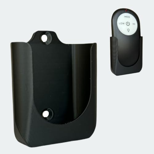 Wall Mount Remote Holder for Home Decorators Merwry Fan, Black, with 3M Command Tape and Drywall Screws