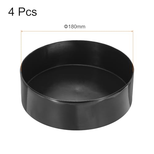 Image of uxcell 4pcs Rubber End Caps 180mm(7 1 /16 Inch) ID x 80mm(3 1 /8 Inch) H Vinyl Round End Cap Cover Screw Thread Protectors Black