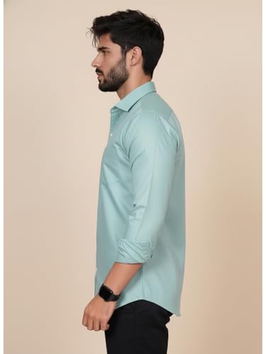 Image of Full Sleeve Black Formal Shirt for Men Cotton Regular Fit Casual - Pure Premium Branded Shirts for Men Formal Stylish Slim Plain Solid Man Wear as Office and Party
