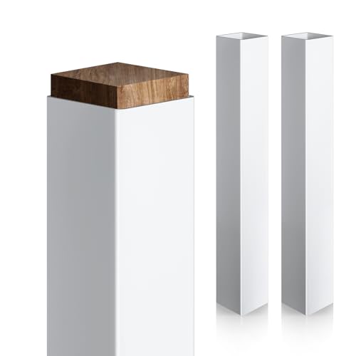 Thyle 2 Pcs 6 x 6 x 39.4 Inches Vinyl Post Sleeve White